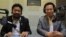 Ou Chanroth (left), member of Parliament from the Cambodia National Rescue Party (CNRP) and Chheang Vun (right), member of Parliament from the Cambodian People's Party (CPP), discuss the meaning and principles of parliamentary immunity under Cambodian law during Hello VOA call-in show on Tuesday, May 31, 2016. (Lim Sothy/VOA Khmer)