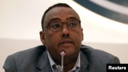 FILE - Ethiopian Foreign Minister Demeke Mekonnen gives a press briefing at the prime minister's office in Addis Ababa, Ethiopia, Nov. 4, 2020.