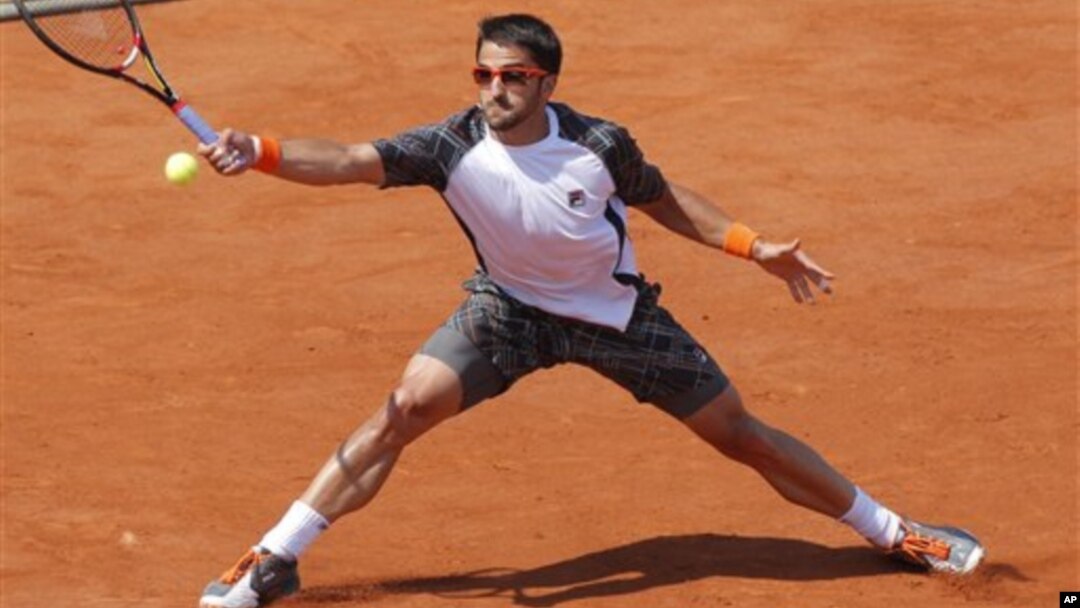 Janko Tipsarevic of Serbia at the French Open tennis tournament