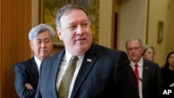 Le secrétaire d’Etat américain Mike Pompeo lors des négociations à Pyongyang, en Corée du Nord, le 7 juillet 2018.