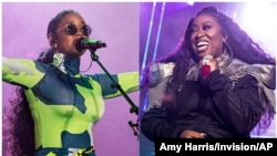 H.E.R. performing at the 2019 Essence Festival in New Orleans on July 6, 2019, left, and Missy Elliott performing at the 2019 Essence Festival on July 5, 2019. 