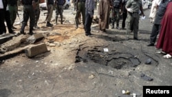 Le site d'un attentat à la bombe du Boko Haram, qui avait coûté la vie à quatre personnes au Nigéria