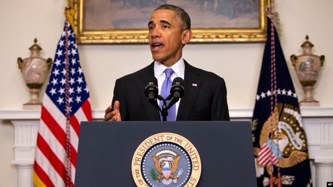 Presiden AS Barack Obama memuji 24 Jam yang bersejarah dalam hubungan Amerika-Iran pada pidato hari Minggu (17/1).