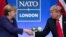 Donald trump et Angela Merkel au sommet de l'Otan à Watford en Angleterre le 4 décembre 2019.