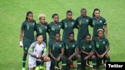 'Yan wasan Super Falcons na Najeriya.