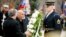 Afghanistan's President Ashraf Ghani, second from left, and Afghanistan's Chief Executive Officer Abdullah Abdullah, left, lay a wreath at the Tomb of the Unknowns, March 24, 2015, at Arlington National Cemetery in Arlington, Va. 