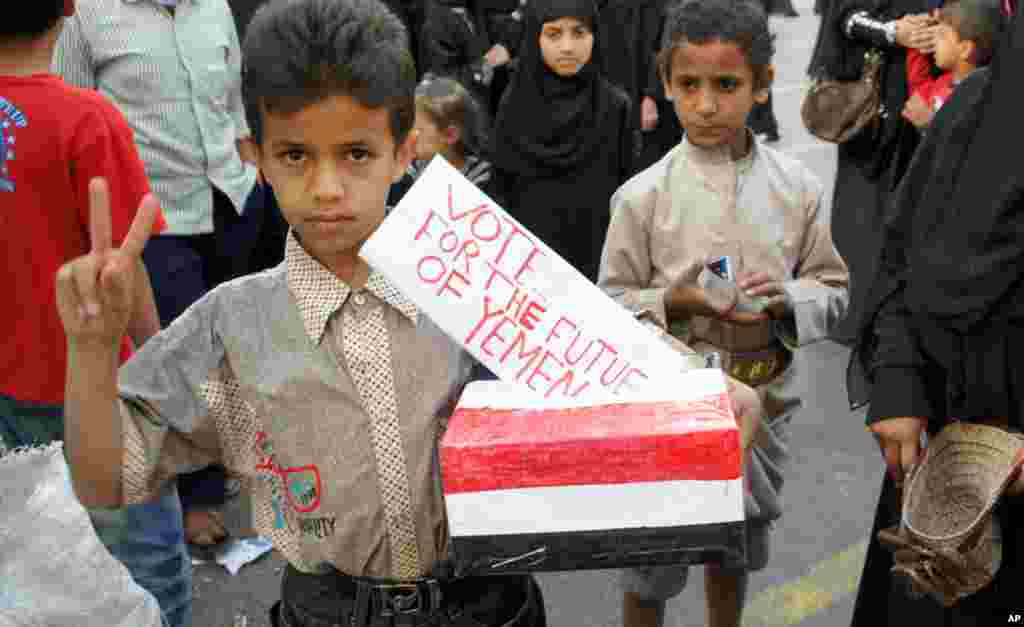 On Sana'a's Change Square, hope for the future. (VOA - E. Arrott)