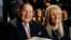 FILE - Chief Executive of Las Vegas Sands Corporation Sheldon Adelson sits with his wife Miriam waits for the presidential debate between Democratic presidential nominee Hillary Clinton and then-Republican presidential nominee Donald Trump at Hofstra Univ