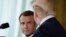 President Donald Trump speaks during a news conference with French President Emmanuel Macron in the East Room of the White House, April 24, 2018, in Washington. 