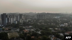 The city of Sao Paulo is shrouded in smoke from Amazon forest fires in Brazil, Sept. 9, 2024.