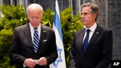 Predsjednik Joe Biden i američki državni tajnik Antony Blinken tokom posjete Tel Avivu.