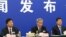 2016年11月7日，中国人大常委会香港基本法委员会主任李飞在记者会上回答关于香港立法会议员宣誓资格的问题。（美国之音叶兵拍摄）