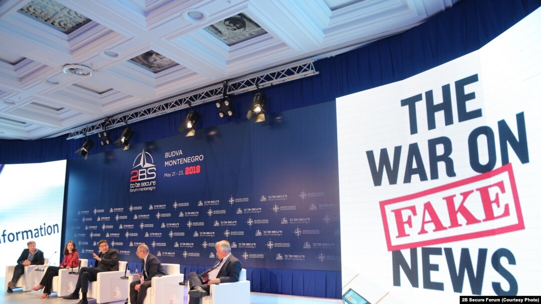 Montenegro -- A session "The war on fake news" at the 2B Secure Forum in Budva, May 23, 2018.