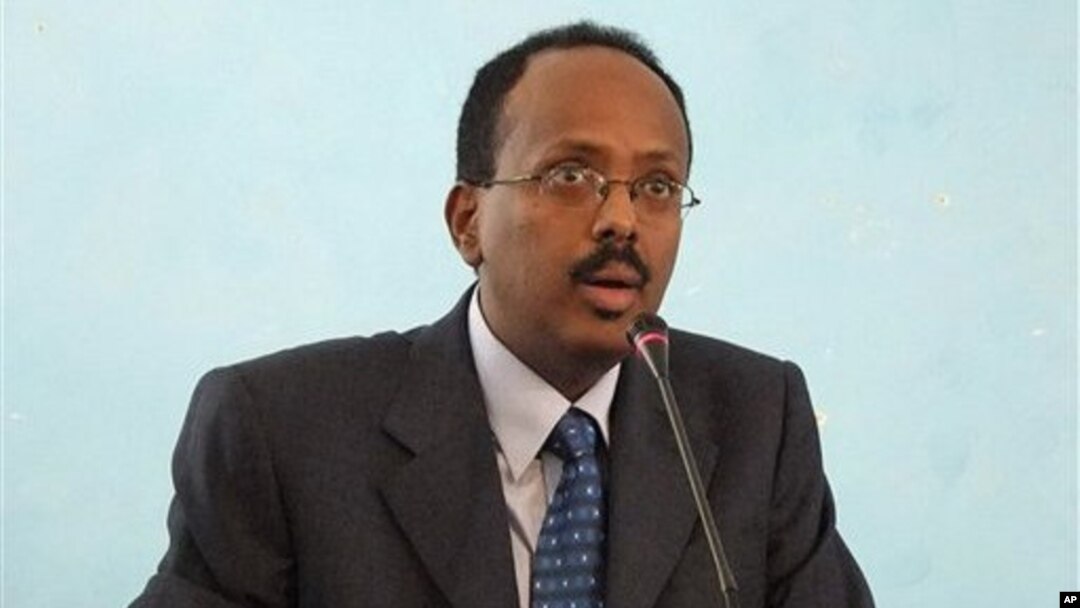 Somali Prime Minister Mohamed Abdullahi Mohamed after his swearing-in ceremony at the Presidential residence in Mogadishu, Somalia. Monday Nov. 1, 2010