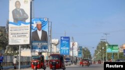 Mabango ya wagombea kiti cha rais Somalia katika mji mkuu wa Mogadishu