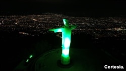 Fotografía del 21 de octubre de 2024 que muestra el monumento del Cristo Redentor y la ciudad de Cali de fondo, en el marco de la apertura de la COP16 que se celebra en esa ciudad colombiana. Foto: Cortesía Alcaldía de Cali.