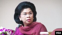 Menteri Negara Pemberdayaan Perempuan dan Perlindungan Anak Linda Gumelar. (VOA/Iris Gera)