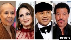 Foto artis yang akan menerima penghargaan Kennedy Center Honorees 2017 (Kiri - kanan): Aktris, penari dan penata tari Carmen de Lavallade, penyanyi-penulis lagu dan aktris Gloria Estefan, artis hip-hop LL COOL J, musisi dan produser rekaman Lionel Richie.