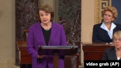 La presidente de la Comisión de Inteligencia del Senado, Dianne Feinstein, hizo la presentación del informe ante el pleno.