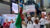 Protest in New York against Belarus leader Aleksandr Lukashenko