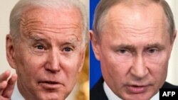 Rais Joe Biden (kushoto) na Rais Vladimir Putin 