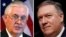 FILE - A combination photo shows former U.S. Secretary of State Rex Tillerson, left, in Addis Ababa, Ethiopia, March 8, 2018, and Central Intelligence Agency Director Mike Pompeo on Capitol Hill in Washington, Feb. 13, 2018.