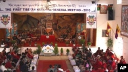The First Tibetan National General Meeting at Dickyi Larso settlement's community hall in Bylakuppe, India