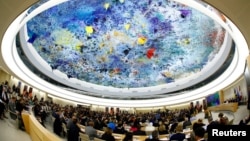 Suasana sidang di kantor Dewan HAM PBB, Jenewa, Swiss, 25 April 2017 (Foto: dok). 