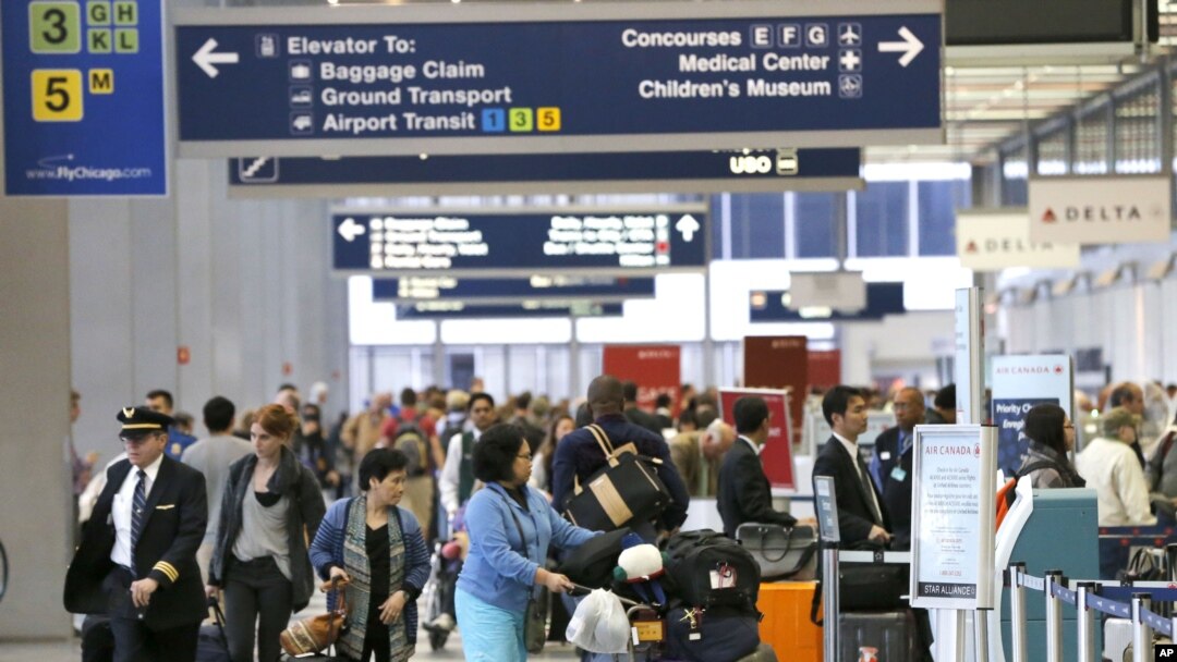 Bandara O'Hare di Chicago, tempat terduga pendukung ISIS ditangkap.