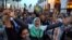 Protesters take part in a rally in Rabat, Morocco, after a fishmonger was crushed to death inside a garbage truck as he tried to retrieve fish confiscated by police, Oct. 30, 2016.