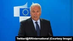 Le commissaire européen en charge des affaires intérieures, Dimitris Avramopoulos, à Luxembourg,13 octobre 2017. (Twitter/@RRInternational)