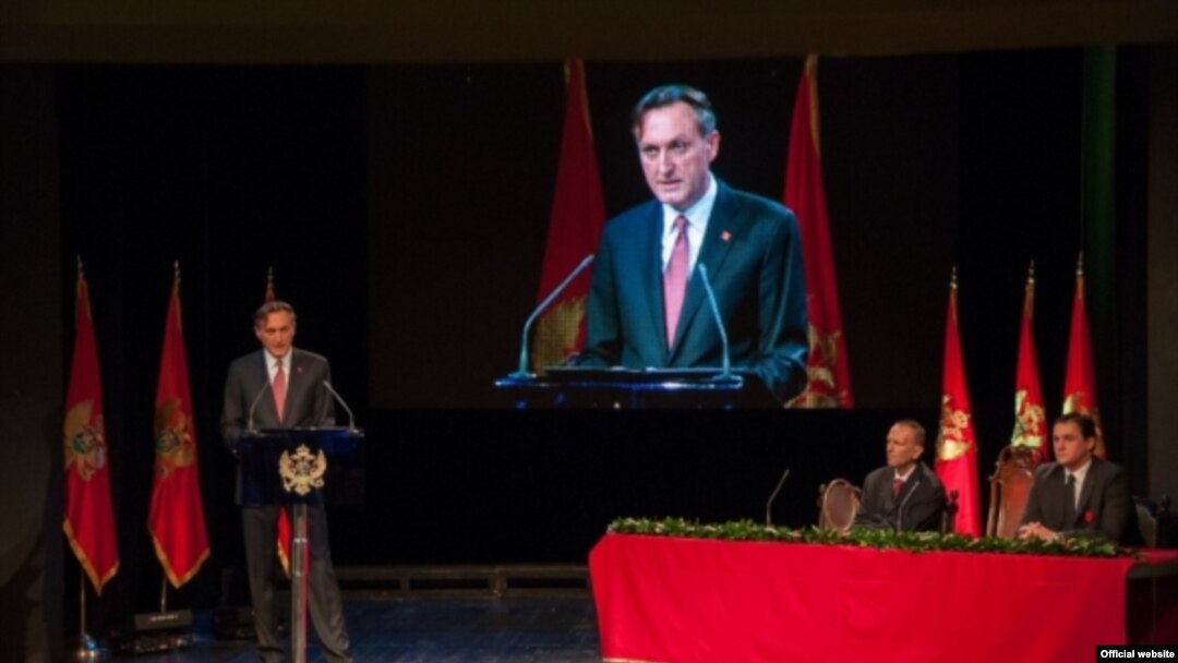 ARHIVA Predsjednik parlamenta Ranko Krivokapić govori na svečanoj sjednici na Cetinju