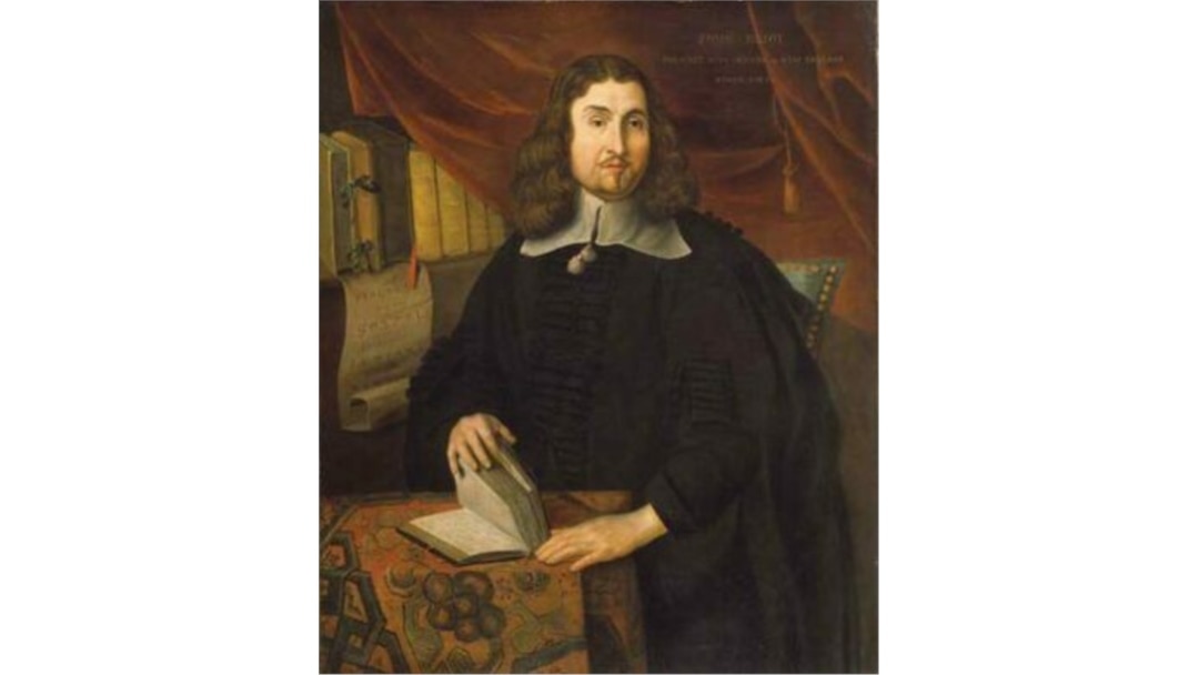 A portrait of Puritan missionary John Eliot by unknown artist.