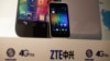 A ZTE Grand X LTE 4G smartphone is displayed at a news conference in Hong Kong August 28,2012. ZTE Corp, the world's fourth-biggest mobile phone vendor, said on Tuesday it aims to more than double smartphone and tablet computer shipments in 2012 as it tar