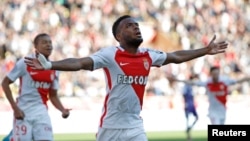 Le milieu offensif international Thomas Lemar lors d'un match Monaco-Toulouse, le 29 avril 2017.