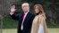 El presidente Donald Trump acompañado de la primera dama Melania Trump saluda al salir de la Casa Blanca el viernes 31 de enero de 2020 en Washington. (AP Foto/Alex Brandon)