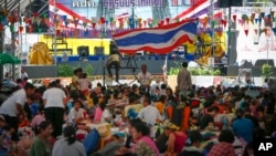 Lokasi perkemahan demonstran anti-pemerintah Thailand di Bangkok (11/5). 