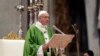 Pope Francis delivers his speech during a Mass for the closing of the synod of bishops in St. Peter's Basilica at the Vatican, Sunday, Oct. 28, 2018.