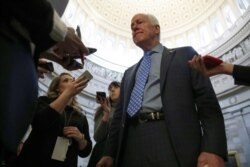 U.S. Senator John Cornyn (R-TX) speaks to reporters after opening arguments concluded in the Senate impeachment trial of U.S. President Donald Trump at the U.S. Capitol in Washington, U.S., January 28, 2020.
