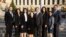 The seven children and wife of Robert Levinson, an American missing in Iran since 2007, appear outside U.S. District Court in Washington, Dec. 4, 2019, as they sue Iran for damages for his disappearance. 
