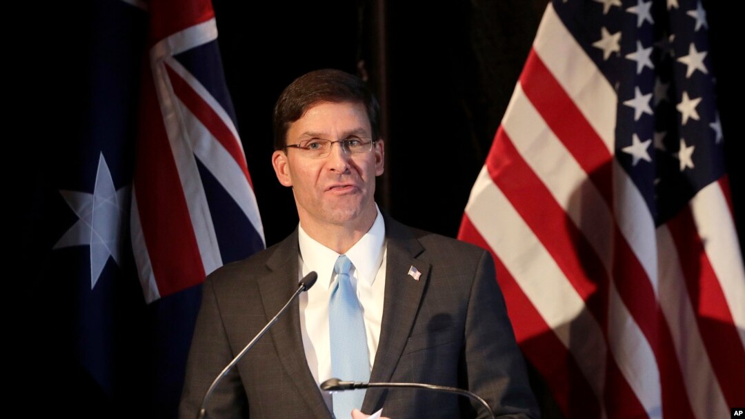 AQSh Mudofaa vaziri Mark Esper Avstraliyada