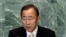 Sekjen PBB Ban Ki Moon saat berpidato di depan Majelis Umum PBB (21/9).