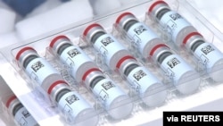 FILE - Vials of Johnson & Johnson's Janssen coronavirus disease (COVID-19) vaccine candidate are seen in an undated photograph. (Johnson & Johnson/Handout via Reuters) 