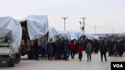 Many of the more than 2,700 Syrian families in the Arisha camp are returning to their homes after eight years of displacement. (Video screenshot)