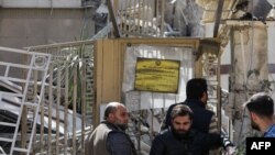 伊朗驻叙利亚使馆的附属楼房被以色列空袭摧毁。（2024年4月2日）