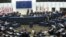 European Parliament in session, Strasbourg, France, video still