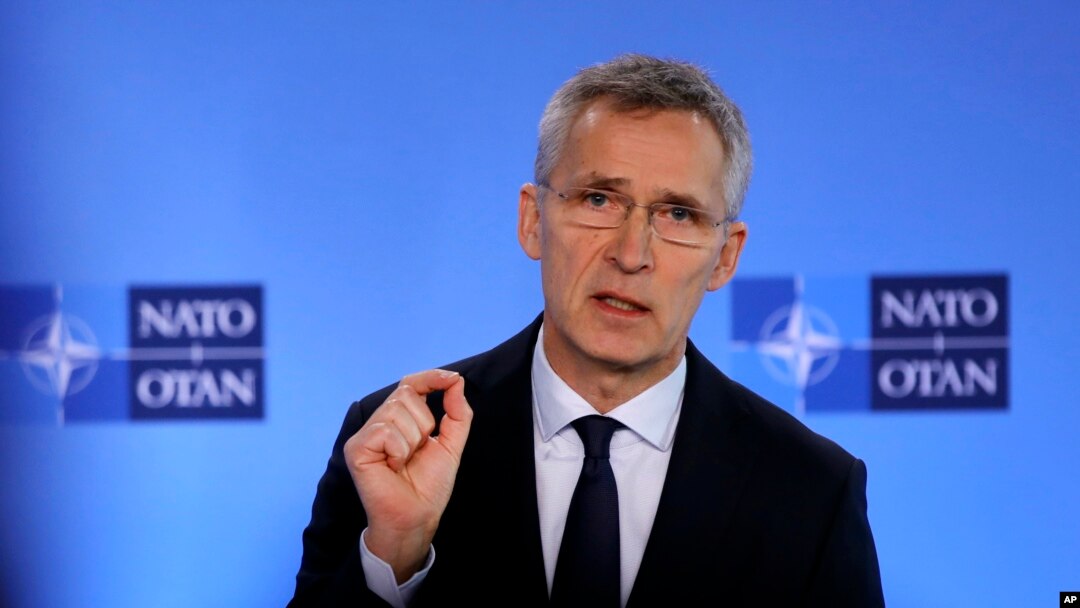 Sekjen NATO Jens Stoltenberg di Markas Besar NATO di Brussels, 28 Februari 2020. (Foto: dok).
