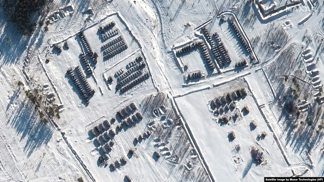 Развертывание боевой группы на полигоне Погоново в Воронеже, Россия, 16 января 2022 г. 