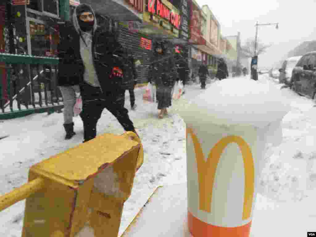 暴雪后的纽约 (美国之音平章拍摄)