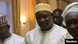 Gambia's President Adama Barrow is seen in Dakar, Senegal, Jan. 20, 2017.